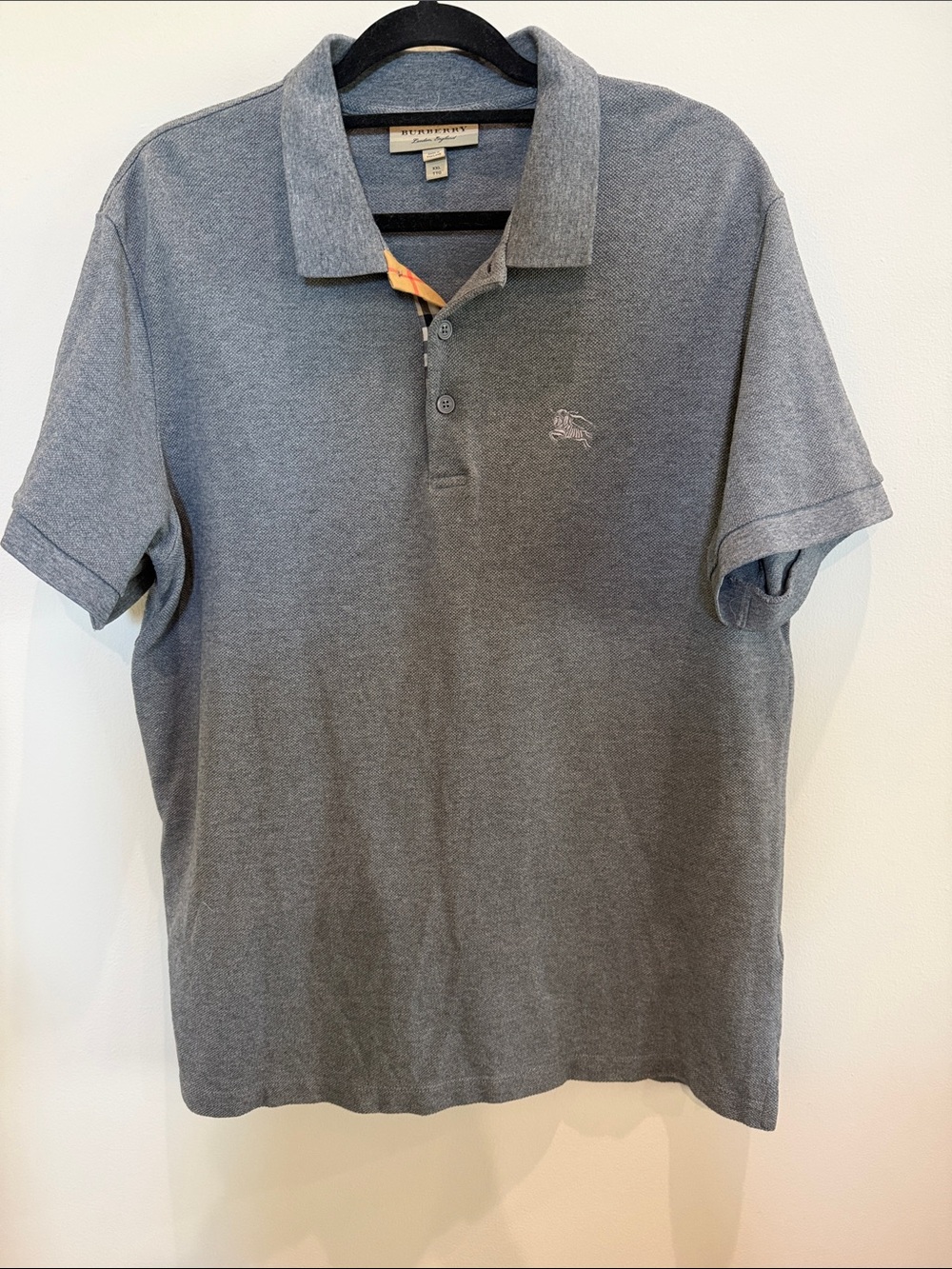 Burberry Men's Gray Polo Shirt with Subtle Logo